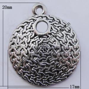 Pendant Zinc Alloy Jewelry Findings Lead-free, 17x20mm Hole:1.5mm, Sold by Bag