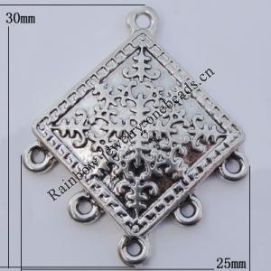 Connector Zinc Alloy Jewelry Findings Lead-free, 25x30mm Hole:1.5mm, Sold by Bag
