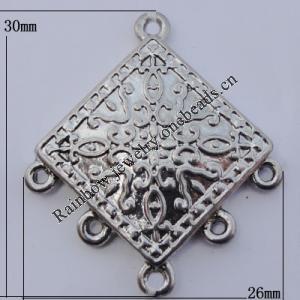 Connector Zinc Alloy Jewelry Findings Lead-free, 26x30mm Hole:1.5mm, Sold by Bag
