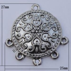 Connector Zinc Alloy Jewelry Findings Lead-free, 25x27mm Hole:1.5mm, Sold by Bag