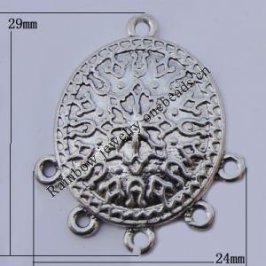 Connector Zinc Alloy Jewelry Findings Lead-free, 24x29mm Hole:1.5mm, Sold by Bag