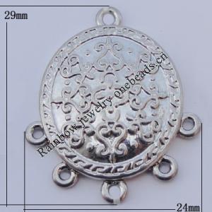 Connector Zinc Alloy Jewelry Findings Lead-free, 24x29mm Hole:1.5mm, Sold by Bag