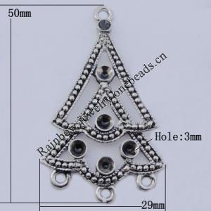 Connector Zinc Alloy Jewelry Findings Lead-free, 29x50mm Hole:2mm, Sold by Bag