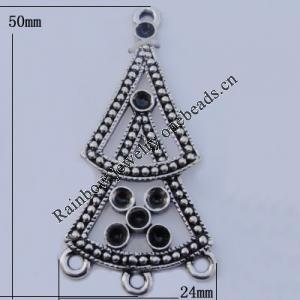 Connector Zinc Alloy Jewelry Findings Lead-free, 24x50mm Hole:2mm, Sold by Bag