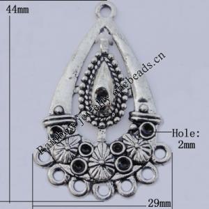 Connector Zinc Alloy Jewelry Findings Lead-free, 29x44mm Hole:2mm, Sold by Bag