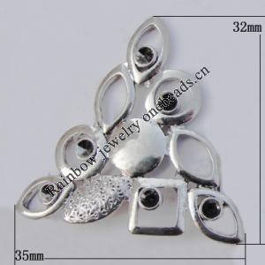 Connector Zinc Alloy Jewelry Findings Lead-free, 35x32mm, Sold by Bag