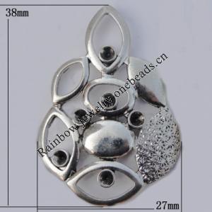 Connector Zinc Alloy Jewelry Findings Lead-free, 27x38mm, Sold by Bag