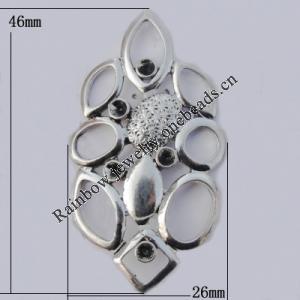 Connector Zinc Alloy Jewelry Findings Lead-free, 26x46mm, Sold by Bag
