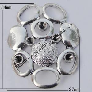 Connector Zinc Alloy Jewelry Findings Lead-free, 27x34mm, Sold by Bag