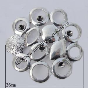 Connector Zinc Alloy Jewelry Findings Lead-free, 36mm, Sold by Bag
