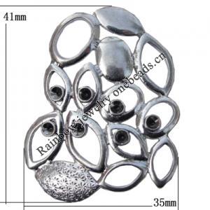 Connector Zinc Alloy Jewelry Findings Lead-free, 35x41mm, Sold by Bag