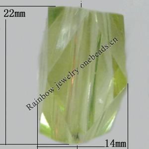 Transparent Acrylic Bead, 22x14mm Hole:4mm Sold by Bag 