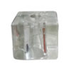 Transparent Acrylic Bead, Cube 25mm Hole:Big:6mm,Small:4mm Sold by Bag 