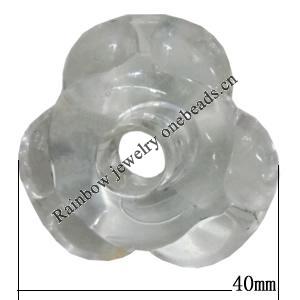 Transparent Acrylic Bead, 40mm Hole:10mm Sold by Bag 