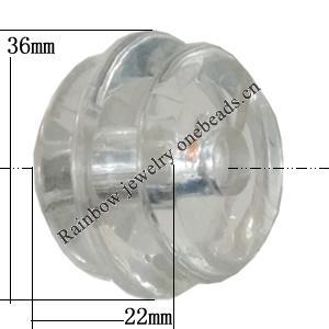 Transparent Acrylic Bead, Helix 22x36mm Hole:6mm Sold by Bag 