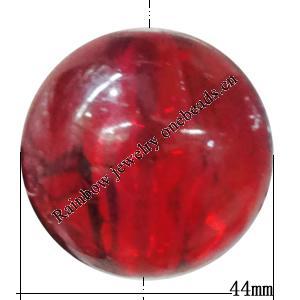Transparent Acrylic Bead, Round 44mm Hole:10mm Sold by Bag 