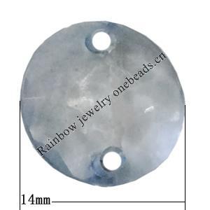 Transparent Acrylic Connector, Flat Round 14mm Hole:1mm Sold by Bag 