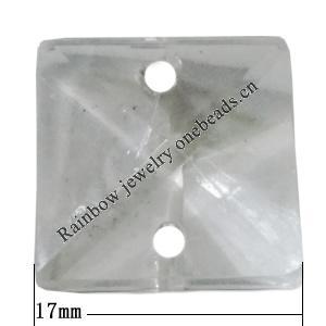 Transparent Acrylic Connector, Square 17mm Hole:1mm Sold by Bag 