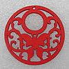 Wooden Pendant / charm，Flat Round 44x2.5mm, Hole:About 1.5mm, Sold by Group