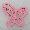 Wooden Pendant / charm，Butterfly 43x47x2.5mm, Hole:About 1.5mm, Sold by Group