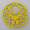 Wooden Pendant / charm，Flat Round 44x2.5mm, Hole:About 1.5mm, Sold by Group