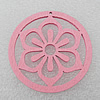 Wooden Pendant / charm，Flat Round 44x2.5mm, Hole:About 1.5mm, Sold by Group