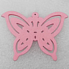 Wooden Pendant / charm，Butterfly 57x41x2.5mm, Hole:About 1mm, Sold by Group