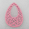 Wooden Pendant / charm，Tearcharm 50x35x2.5mm, Hole:About 1.5mm, Sold by Group