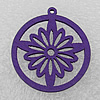 Wooden Pendant / charm，Flat Round 25x2.5mm, Hole:About 1.5mm, Sold by Group