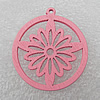 Wooden Pendant / charm，Flat Round 25x2.5mm, Hole:About 1.5mm, Sold by Group