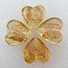 Gold Sand Lampwork Beads, Heart 19x13mm Hole:About 2mm, Sold by PC