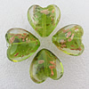 Gold Sand Lampwork Beads, Heart 19x13mm Hole:About 2mm, Sold by PC