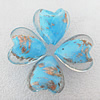 Gold Sand Lampwork Beads, Heart 19x13mm Hole:About 2mm, Sold by PC