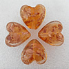 Gold Sand Lampwork Beads, Heart 19x13mm Hole:About 2mm, Sold by PC