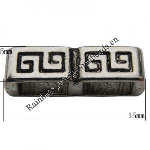 Connector Zinc Alloy Jewelry Findings Lead-free, 15x5mm Hole:2.5mm, Sold by KG