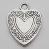 Pendant Zinc Alloy Jewelry Findings Lead-free, Heart 21x16mm Hole:2mm, Sold by Bag