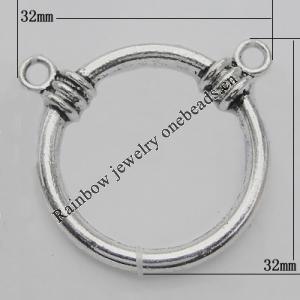 Connector Zinc Alloy Jewelry Findings Lead-free, 32x32x23mm, Sold by Bag