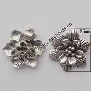 Pendant Zinc Alloy Jewelry Findings Lead-free, Flower 25mm, Sold by Bag
