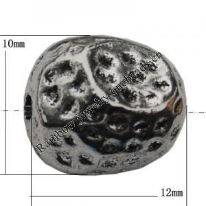 Bead Zinc Alloy Jewelry Findings Lead-free, 12x10mm Hole:1mm, Sold by Bag