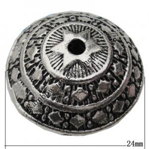 Bead Zinc Alloy Jewelry Findings Lead-free, 24mm Hole:2mm, Sold by Bag