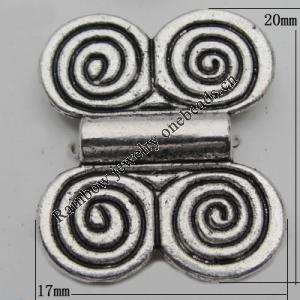 Bead Zinc Alloy Jewelry Findings Lead-free, 20x17mm Hole:2mm, Sold by Bag