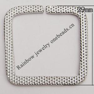 Iron Jumprings, Lead-Free Split, Square 29mm, Sold by Bag