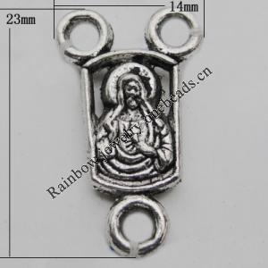 Connector Zinc Alloy Jewelry Findings Lead-free, 23x14mm Hole:2mm, Sold by Bag