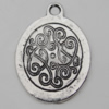 Pendant Zinc Alloy Jewelry Findings Lead-free, 27x19mm Hole:3mm, Sold by Bag