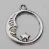 Pendant Zinc Alloy Jewelry Findings Lead-free, 21x18mm Hole:1.5mm, Sold by Bag