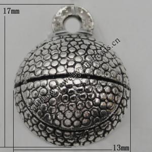 Pendant Zinc Alloy Jewelry Findings Lead-free, 17x13mm Hole:1.5mm, Sold by Bag