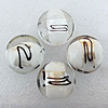 Silver Foil Lampwork Beads, Flat Round 20x10mm Hole:About 2mm, Sold by PC