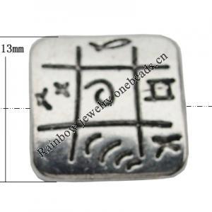 Bead Zinc Alloy Jewelry Findings Lead-free, 13mm Hole:1mm, Sold by Bag