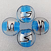 Silver Foil Lampwork Beads, Flat Round 20x10mm Hole:About 2mm, Sold by PC