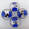 Silver Foil Lampwork Beads, Flat Round 20x10mm Hole:About 2mm, Sold by PC